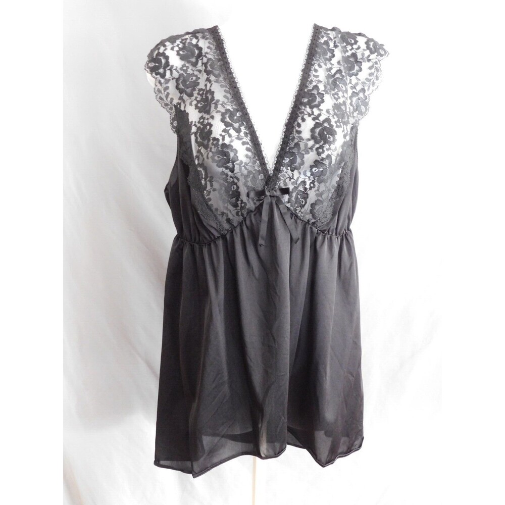 BBW Cami Women's Big Beautiful Woman Vintage Black Camisole Size 1X